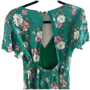 ✨blue blush floral green midi dress✨ thumbnail 9