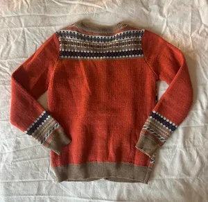 Wool blend cardigan fair isle Orange Size XS thumbnail 2