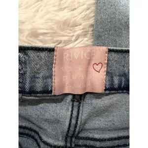 Revice Denim Farrah Super High Rise Jeans Button Hem in Blue Size 28 thumbnail 8