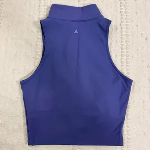 Vitality x Cosmopolitan Womens Purple Quarter Zip Athletic Crop Top Size S thumbnail 2