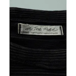 We The Free Black‎ rib Long Sleeve Casual Crew Neck Top Women's XS thumbnail 4