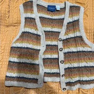 Vintage Liz Claiborne earth tones Wool-Silk Vest petite medium thumbnail 1