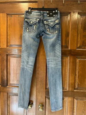 Miss Me Low Rise Skinny Jeans 26 x 33 JE5418S4L Medium Wash Blue Denim Y2K VTG thumbnail 3