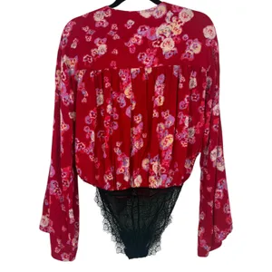 NWT Free People Intimately Forties Feels Floral Tie Front Lace Bodysuit Size Med thumbnail 6