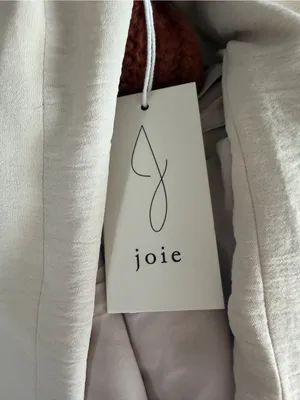 NWT Joie lightweight, open cream blazer subtle crinkle-texture notched lapel SM thumbnail 7