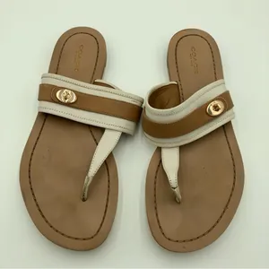 Coach Eileen Turlock Tan and White Sandals Size 9.5 thumbnail 4