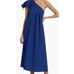 FARM RIO‎ One-Shoulder Linen-Blend Midi-Dress Size Small NWT thumbnail 4