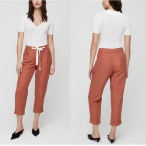 Aritzia Wilfred allant linen blend cropped pants Sz‎ Small thumbnail 2