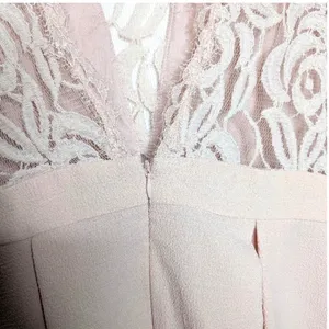 BCBG Womens Blush Pink Lace V-Neck Mini Pleated Dress‎ Romantic Shower Wedding thumbnail 13