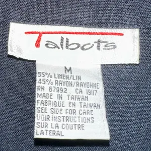 Talbots‎ Linen Blend Button Front Vest Medium Blue Sleeveless Vintage Top thumbnail 5