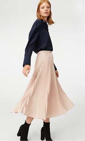 Club Monaco Blush Pink Pleated Maxi Long Women’s Skirts Size 6 thumbnail 1