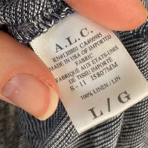 ALC Blue Heathered Cut Out Back Tee Shirt Womens L Casual Luxury Classic Staple thumbnail 7