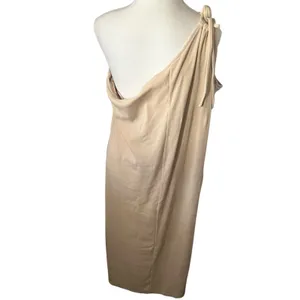 Old Navy‎ XXL One Shoulder Sleeveless Ribbed Knit Maxi Dress Beige Neutral thumbnail 4