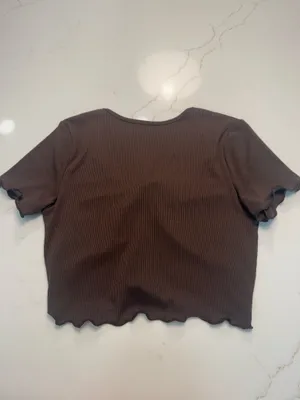 Brown ribbed knit matching set thumbnail 4