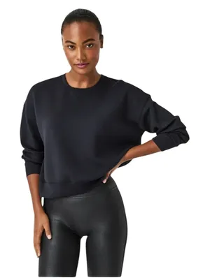 Spanx AirEssentials Crewneck Sweatshirt Womens Black Oversized Pullover 2X‎ thumbnail 1