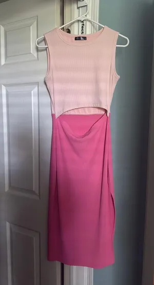 Pink Amazon Dress Midi Cut-Out thumbnail 1