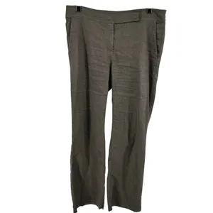 Eileen Fisher Linen Trousers Dress Pants Hook & Eye Stretch Pocket Beige 4 34x31 thumbnail 2