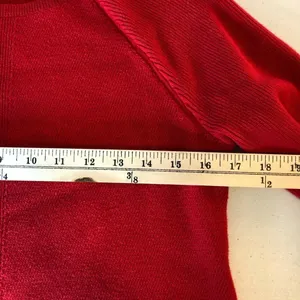 Ann Taylor Loft Womens Sweater Boxy Raglan Bell Sleeve Cotton Blend Knit Red M thumbnail 5