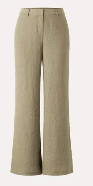 NWT OGL Move Beige Tan High Rise Wide Leg Trousers Pants Pocket Women Size M thumbnail 1