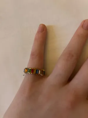 Gold multi color ring Size none thumbnail 3