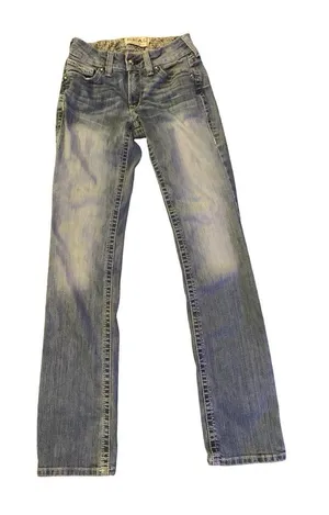 25L /27x 34 Ariat REAL Denim Tall Long Women's Mid-Rise Straight Jeans Rainstorm thumbnail 1