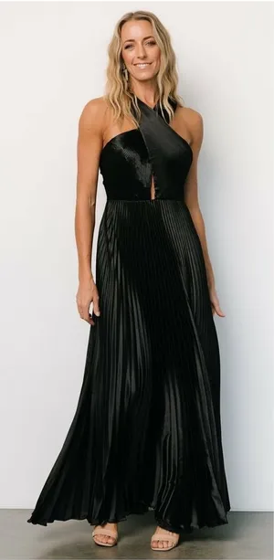 Baltic Born Sandra Pleated Maxi Dress Criss Cross New Without Tags thumbnail 1