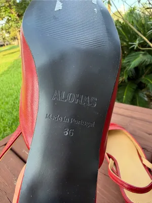 ALOHAS Lindy Bliss Red Leather Slingback Pumps Size 6 $170 thumbnail 8