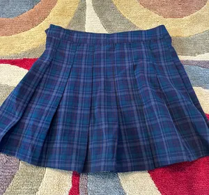 Outfitters Plaid Navy Green Pleated Skirt School Girl Skirt 6 thumbnail 4
