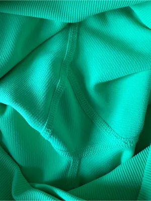 Wilo The Label Ribbed Cross Waist Biker Shorts Mint Green White Stripe Medium M thumbnail 7