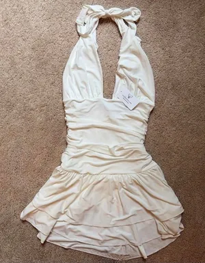 Windsor White Halter Mini Dress thumbnail 1
