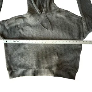 Aerie OFFLINE Oversized Hooded Ribbed Knit Sweater Smoked Gray Women’s Medium thumbnail 12