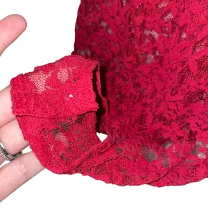 AmbuRance Red Lace Bodysuit V Neck Sleeveless Full Lace Size 2X thumbnail 7