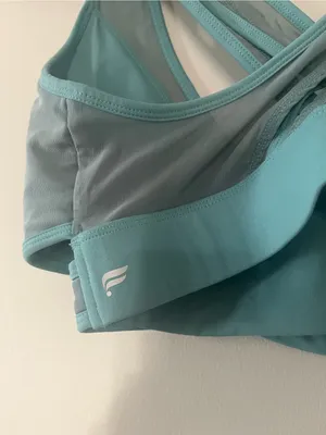 Fabletics Blue Green Faye Cross Back Sports Bra XL Medium Support Pilates Gym thumbnail 4