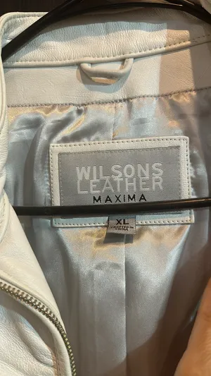 Wilson's Leather White leather zip up jacket thumbnail 2