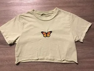 Cropped Butterfly Shirt Green thumbnail 1
