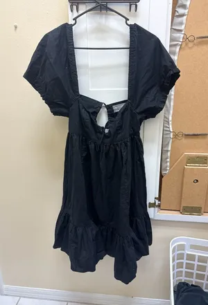 Urban Outfitters Black Square Neck Cutout Back Mini Dress thumbnail 1