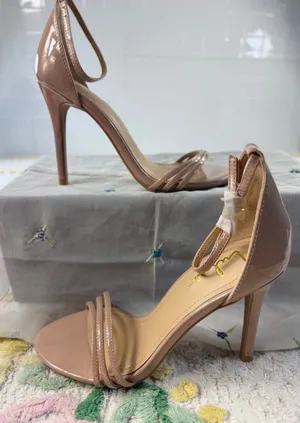 Lulus Harper Nude Patent Ankle Strap Heels Stiletto‎ Sandals Size 6.5 thumbnail 1