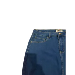 Denim BLVD Dark Wash Stretch Denim Mini Skirt Frayed Hem Y2K Size Large thumbnail 3