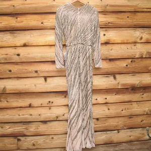 Mac Duggal Long Sleeve Beaded Column Gown Dress Mocha Size 4 thumbnail 11