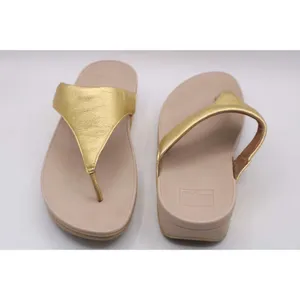 FitFlop Glitzy Lottie Thong Sandals Gold Metallic Leather Straps Womens Size 9 thumbnail 3