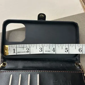 Phone Compact Black Crossbody Wallet Bag with Removable Strap excellent shape thumbnail 8