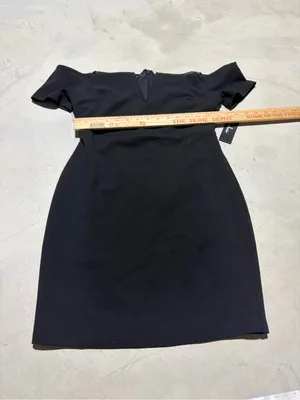 Lulus NWT Off-the-Shoulder Black mini Dress medium thumbnail 4