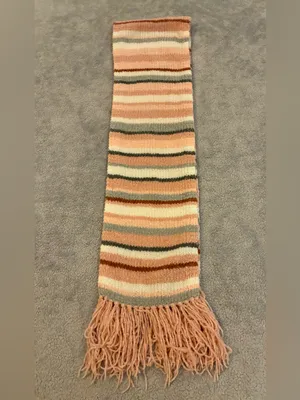 Women’s NatonMcNaughton Striped Pink Multicolor Knit Fringe Scarf Size Mediu thumbnail 3