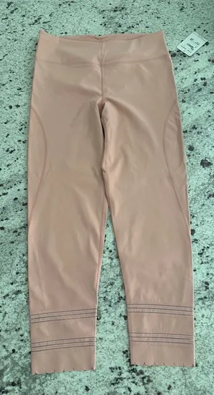 NWT Free People Movement Genesis Scalloped pink Leggings L Large thumbnail 1