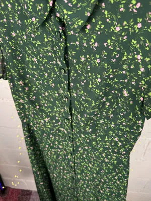 rihoas green floral button up midi dress sleeve size s thumbnail 7