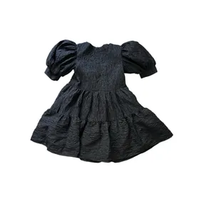Sister Jane Confetti Square Neck Puff Sleeve Dress Size Small Black Textured thumbnail 5