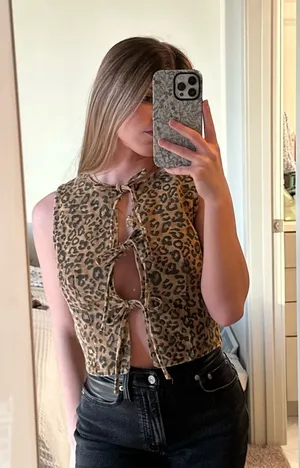 how.very.loved Cheetah Print Denim Shirt thumbnail 1