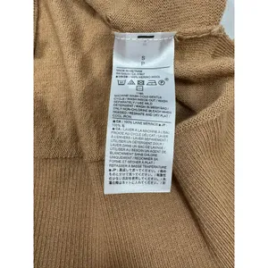 Banana Republic 100%‎ Wool Sweater Women Small Tan Collared V Neck Lightweight thumbnail 4
