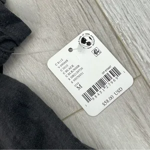 Free People Polo Tshirt NWT nina oversized womens Gray (medium) boho preppy thumbnail 9