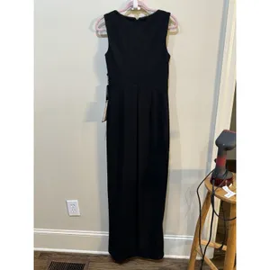 Adrianna Papell Women's Ruffled Gown Size 4 Black Ruffle‎ Asymmetrical Neckline thumbnail 6